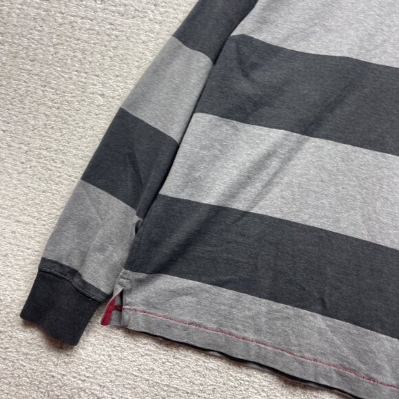 Gant Rugby Polo Long sleeve Shirt Mens XL Grey Striped Preppy 90s Dark Academia - Picture 3 of 14